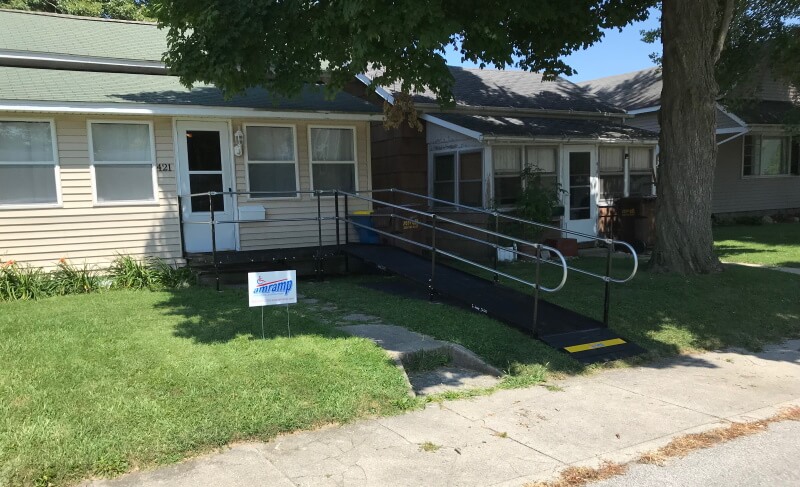 Jack Barlow and the Amramp Indiana team installed this wheelchair ramp at a home in Bluffton, IN.
