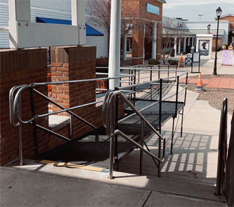 Amramp of DC/Maryland recently installed this wheelchair ramp for the new Leesburg premium outlets in VA