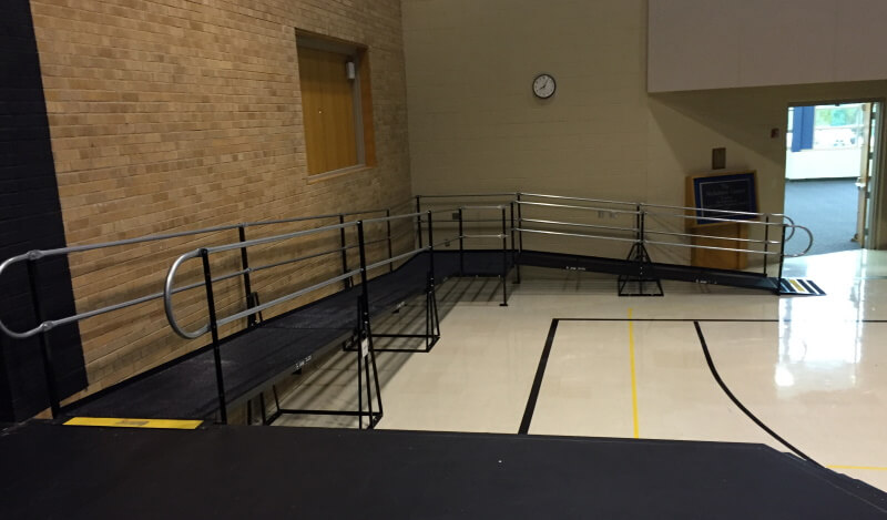 The stage at Mounds Park Academy in Maplewood, MN is now wheelchair accessible thanks to Amramp Minnesota.