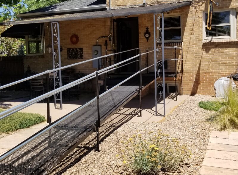 The Amramp Denver team installed this wheelchair ramp at a home in Northeast Denver, CO.