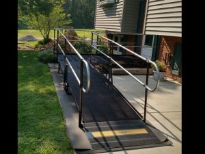 Amramp Steel ramp providing access to the driveway