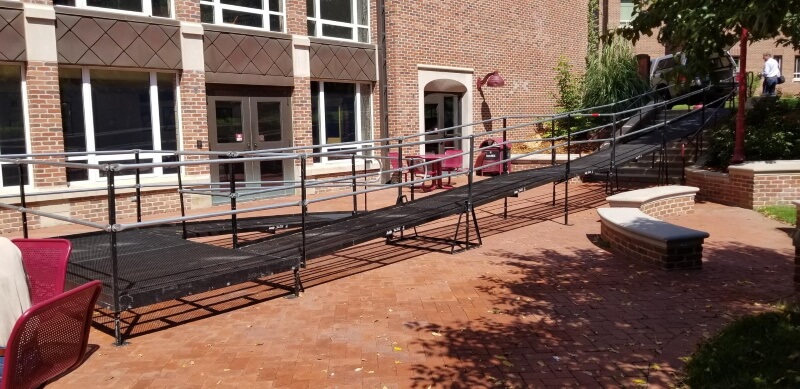 Amramp Denver installed this 85 foot long wheelchair ramp at the University of Denver- Craig Hall.
