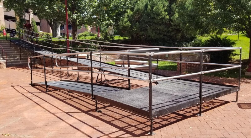 Amramp Denver installed this 85 foot long wheelchair ramp at the University of Denver- Craig Hall.