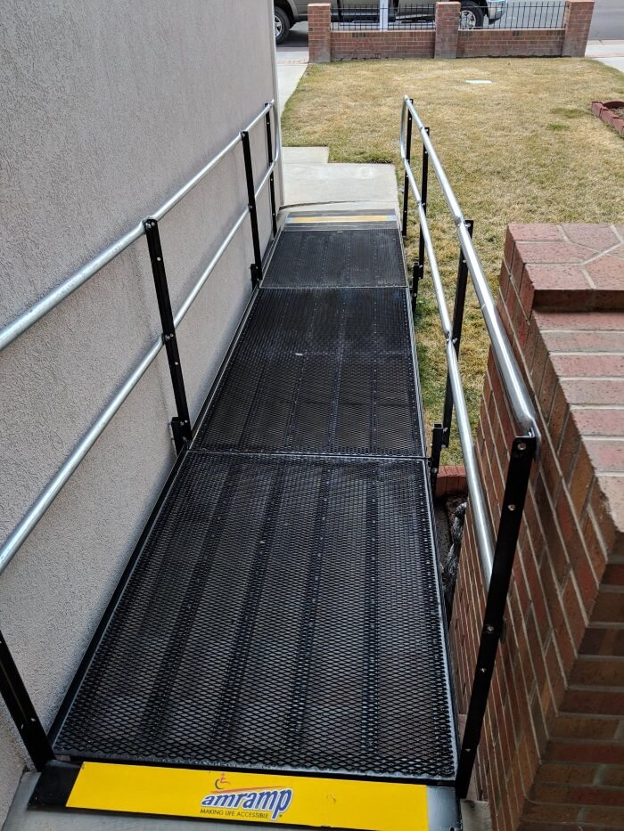 This wheelchair ramp in Yuma, CO was installed by Katie, Damon, and the Amramp Denver team.