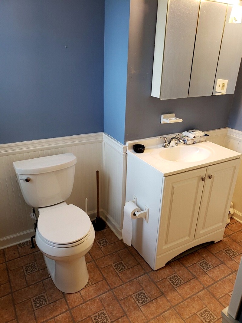 Nick Marcellino and the Amramp Philadelphia team completed this bathroom modification project for a PA State Waiver customer. They provided a walk-in shower with grab bars, a new ADA compliant toilet, and a new vanity/sink.