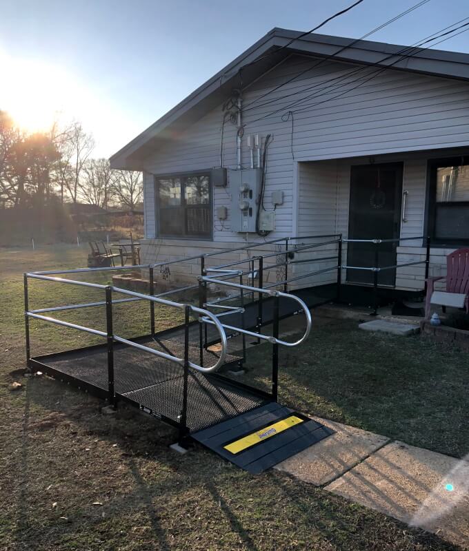 This wheelchair ramp was installed at a home in Hamilton, AL.