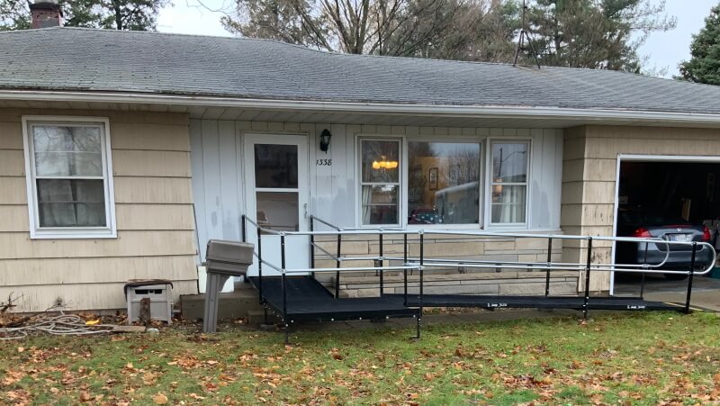 Amramp of Indiana installed this wheelchair ramp at a home in South Bend, Indiana.