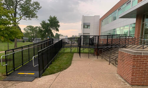 Amramp of Huntington, IN recently traveled to Indiana Tech University in Fort Wayne, IN in order to install one of Amramp's Pro commercially compliant ramps.
