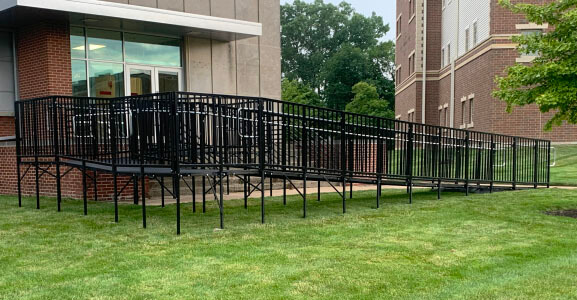 Amramp of Huntington, IN recently traveled to Indiana Tech University in Fort Wayne, IN in order to install one of Amramp's Pro commercially compliant ramps.